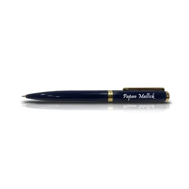 Laser Engraved Blue Metal Pen